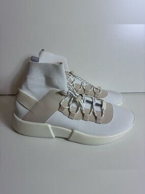 Alo Wanderer Womems Size 9 Sneakers High Top Sock Shoes Bone White Athleisure